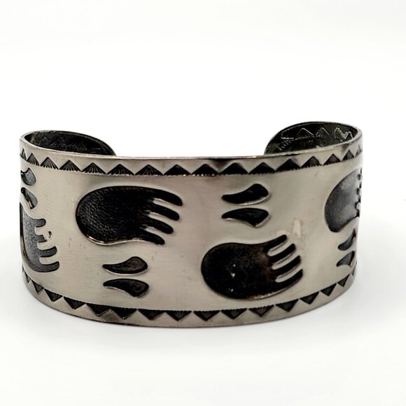 Vintage Bell Trading Post Bear and Dear Tracks Cuff Bracelet - Picture 3 of 7